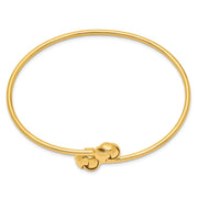 14K Polished Love Knot Flexible Oval Bangle Bracelet