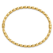 14k Polished Twisted Hinged Oval Bangle Bracelet