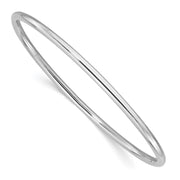 14k White Gold Polished Slip-on Round Bangle Bracelet