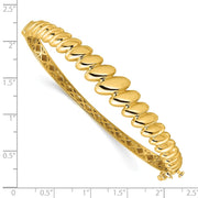 14k Polished Graduated Ovals Fancy Hinged Oval Bangle Bracelet