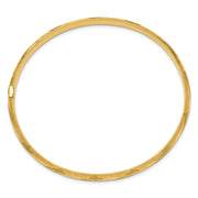 14k 3/16 Diamond-cut Fancy Hinged Oval Bangle Bracelet