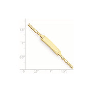 14k Polished Solid Chain/Solid Plate Figaro Link 18.5x5mm Plate Baby/Child ID Bracelet