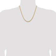 14K 3.5mm Solid Miami Cuban Link with Lobster Clasp Chain