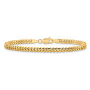 14K 3.5mm Solid Miami Cuban Link with Lobster Clasp Bracelet