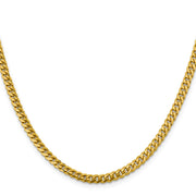 14K 4.25mm Solid Miami Cuban Link with Lobster Clasp Chain