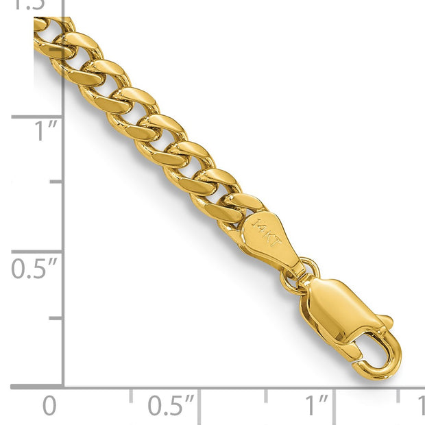 14K 4.25mm Solid Miami Cuban Link with Lobster Clasp Bracelet