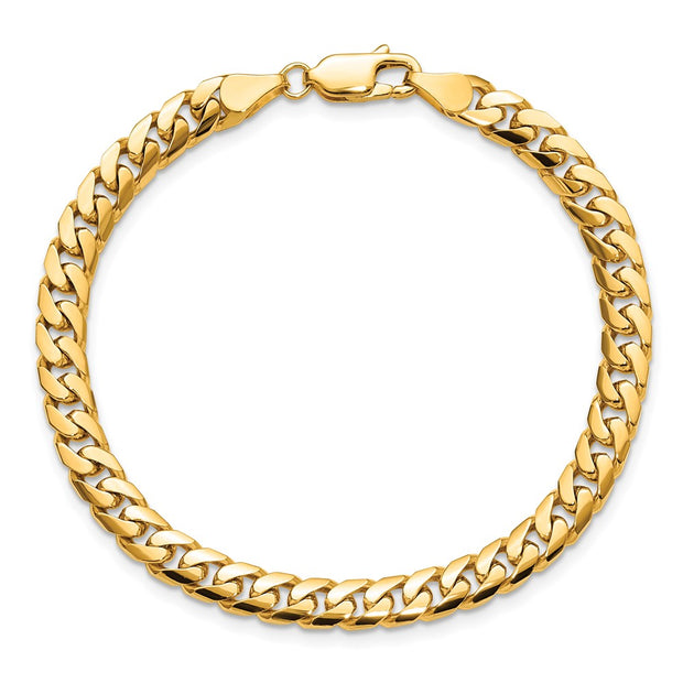 14K 5mm Solid Miami Cuban Link with Lobster Clasp Bracelet