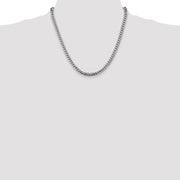 14K White Gold 5mm Solid Miami Cuban Link with Lobster Clasp Chain