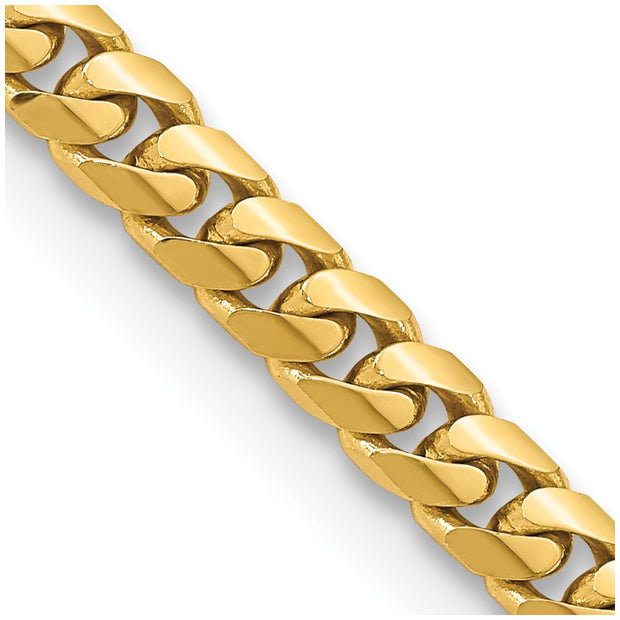 14K 5mm Solid Miami Cuban Link with Lobster Clasp Chain
