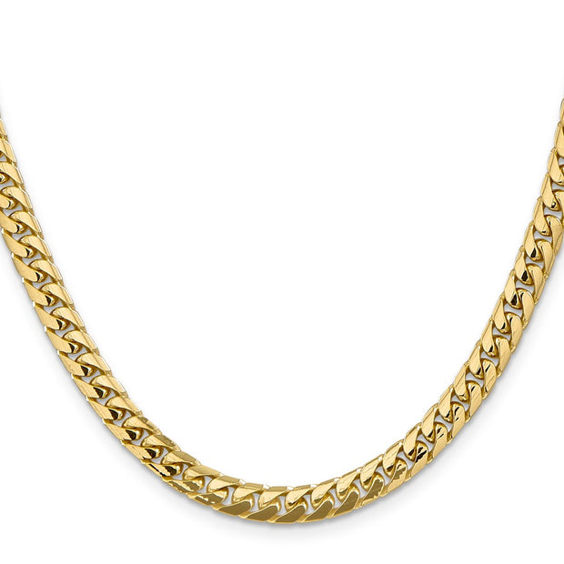 14K 5.5mm Solid Miami Cuban Link with Lobster Clasp Chain