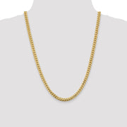 14K 5.5mm Solid Miami Cuban Link with Lobster Clasp Chain