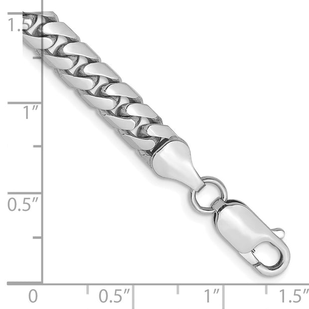 14K White Gold 5.5mm Solid Miami Cuban Link with Lobster Clasp Bracelet