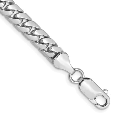 14K White Gold 5.5mm Solid Miami Cuban Link with Lobster Clasp Bracelet