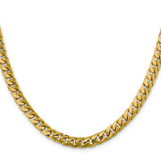 14K 6.25mm Solid Miami Cuban Link with Lobster Clasp Chain