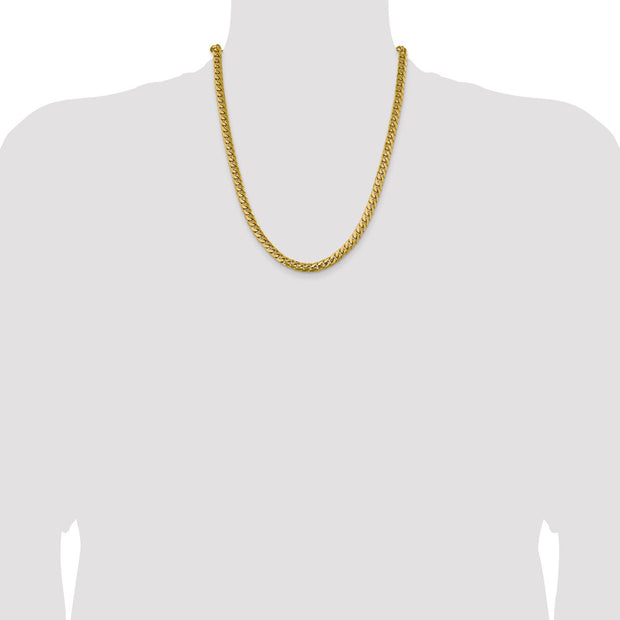 14K 6.25mm Solid Miami Cuban Link with Lobster Clasp Chain