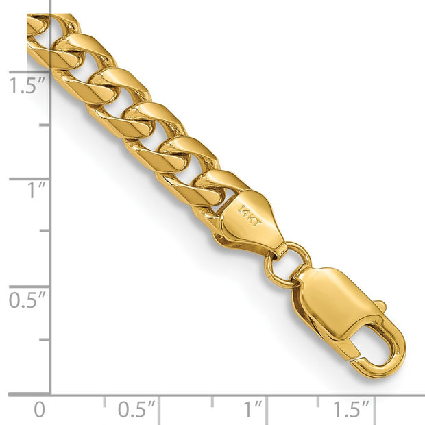 14K 6.25mm Solid Miami Cuban Link with Lobster Clasp Bracelet