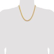 14K 6.75mm Solid Miami Cuban Link with Lobster Clasp Chain