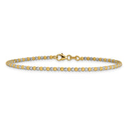 14K Two-tone Diamond-cut Beaded Bracelet