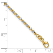 14K Two-tone Diamond-cut Beaded Bracelet