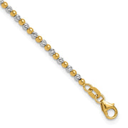 14K Two-tone Diamond-cut Beaded Bracelet