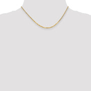14K 2.2mm Flat Beveled Curb with Lobster Clasp Chain
