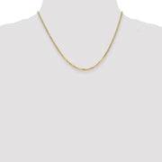 14K 2.2mm Flat Beveled Curb with Lobster Clasp Chain