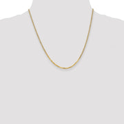 14K 2.2mm Flat Beveled Curb with Lobster Clasp Chain