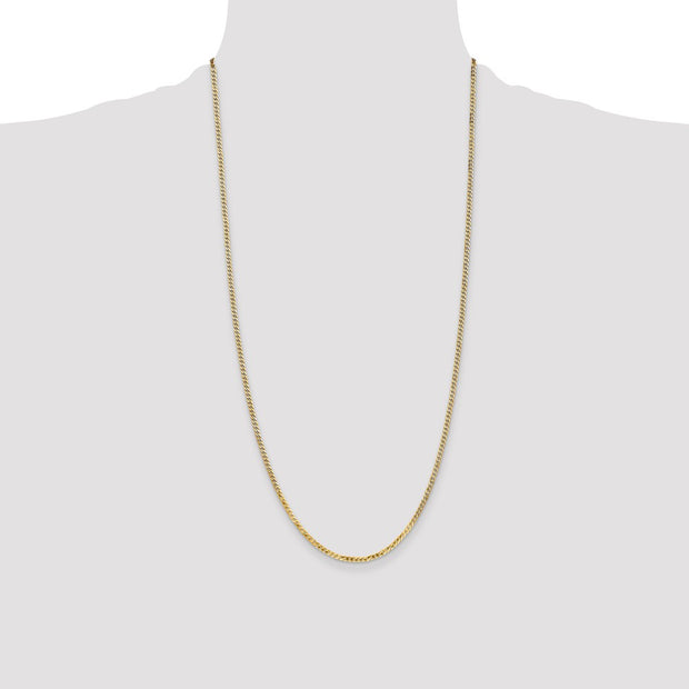 14K 2.2mm Flat Beveled Curb with Lobster Clasp Chain