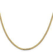 14K 2.3mm Flat Beveled Curb with Lobster Clasp Chain