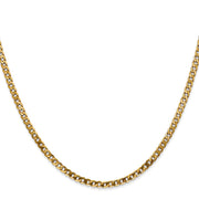 14K 2.9mm Flat Beveled Curb with Lobster Clasp Chain