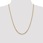 14K 2.9mm Flat Beveled Curb with Lobster Clasp Chain