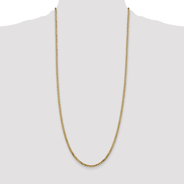 14K 2.9mm Flat Beveled Curb with Lobster Clasp Chain