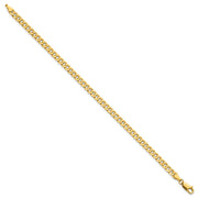 14K 3.9mm Flat Beveled Curb with Lobster Clasp Bracelet