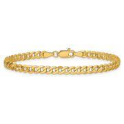 14K 3.9mm Flat Beveled Curb with Lobster Clasp Bracelet