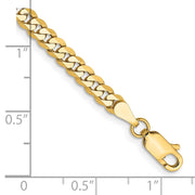 14K 3.9mm Flat Beveled Curb with Lobster Clasp Bracelet