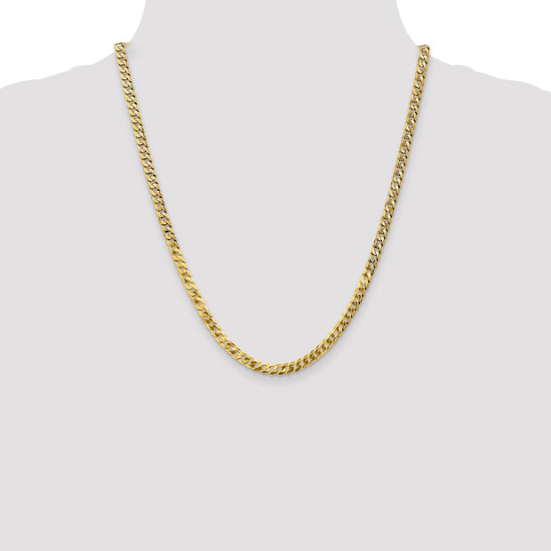 14K 4.75mm Flat Beveled Curb with Lobster Clasp Chain