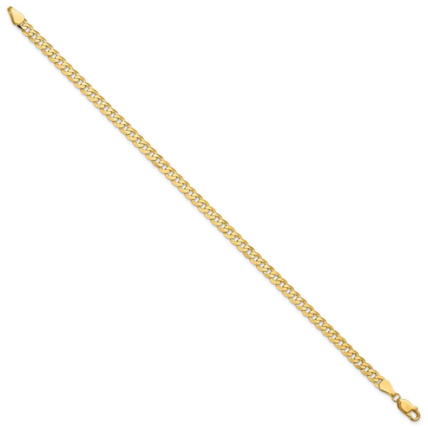 14K 4.75mm Flat Beveled Curb with Lobster Clasp Bracelet
