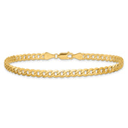 14K 4.75mm Flat Beveled Curb with Lobster Clasp Bracelet
