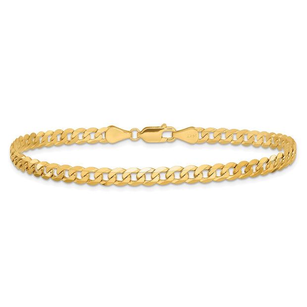 14K 4.75mm Flat Beveled Curb with Lobster Clasp Bracelet