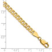 14K 4.75mm Flat Beveled Curb with Lobster Clasp Bracelet