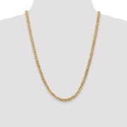 14K 5.75mm Flat Beveled Curb with Lobster Clasp Chain