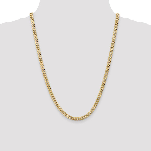 14K 5.75mm Flat Beveled Curb with Lobster Clasp Chain
