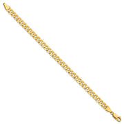 14K 5.75mm Flat Beveled Curb with Lobster Clasp Bracelet