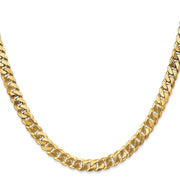 14K 6.25mm Flat Beveled Curb with Lobster Clasp Chain