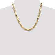 14K 6.25mm Flat Beveled Curb with Lobster Clasp Chain
