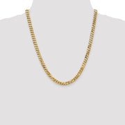 14K 6.25mm Flat Beveled Curb with Lobster Clasp Chain