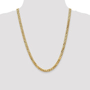 14K 6.25mm Flat Beveled Curb with Lobster Clasp Chain