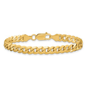 14K 6.25mm Flat Beveled Curb with Lobster Clasp Bracelet