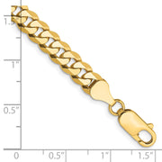 14K 6.25mm Flat Beveled Curb with Lobster Clasp Bracelet