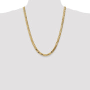 14K 7.25mm Flat Beveled Curb with Lobster Clasp Chain